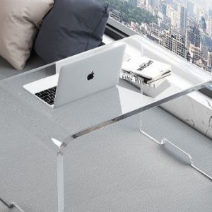 small coffee table minimalist art style acrylic transparent bay window tatami