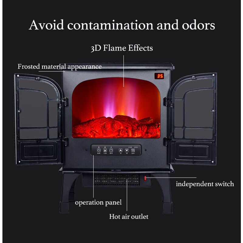 modern fast heating freestanding room space electric stove infrared heater fire place fireplace with remote control
