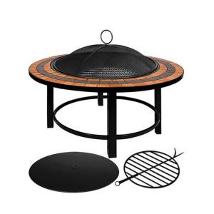 hot style mosaic desktop with iron table feet stove fire stove outdoor stove table barbecue table