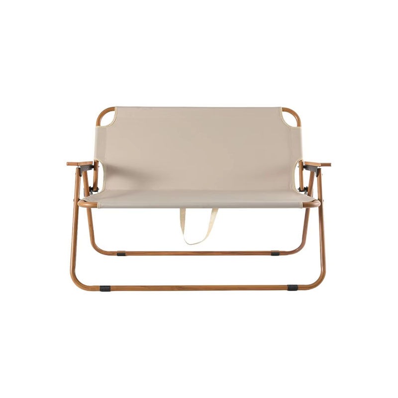 quality guaranteed long folding double camping metal two seat bench beach chair