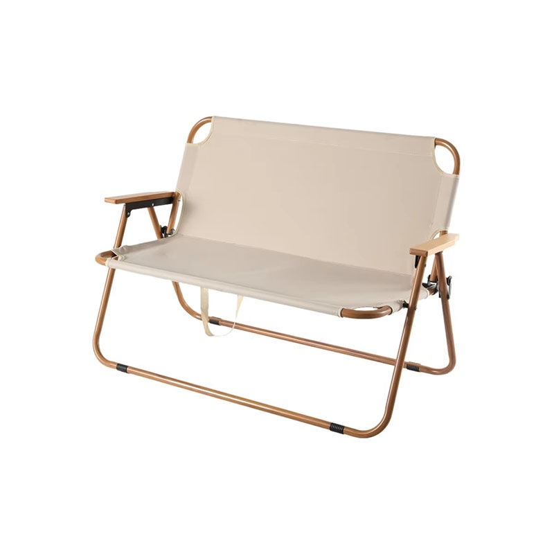 quality guaranteed long folding double camping metal two seat bench beach chair