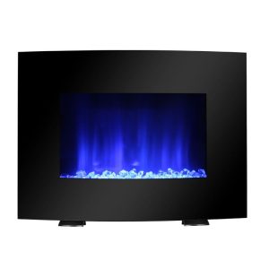 wholesale electric fireplace stove curved, portable freestanding space heater with realistic flames for househood and office