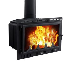 modern embedded wood burning fireplace for real fire heating